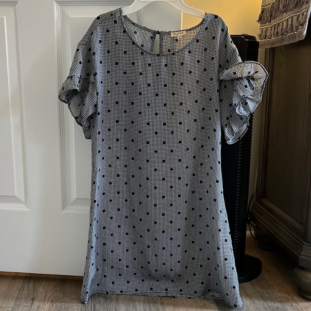 Polka dot shift dress
